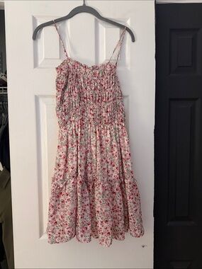 Lulu's Pink Floral Ruffled Sundress